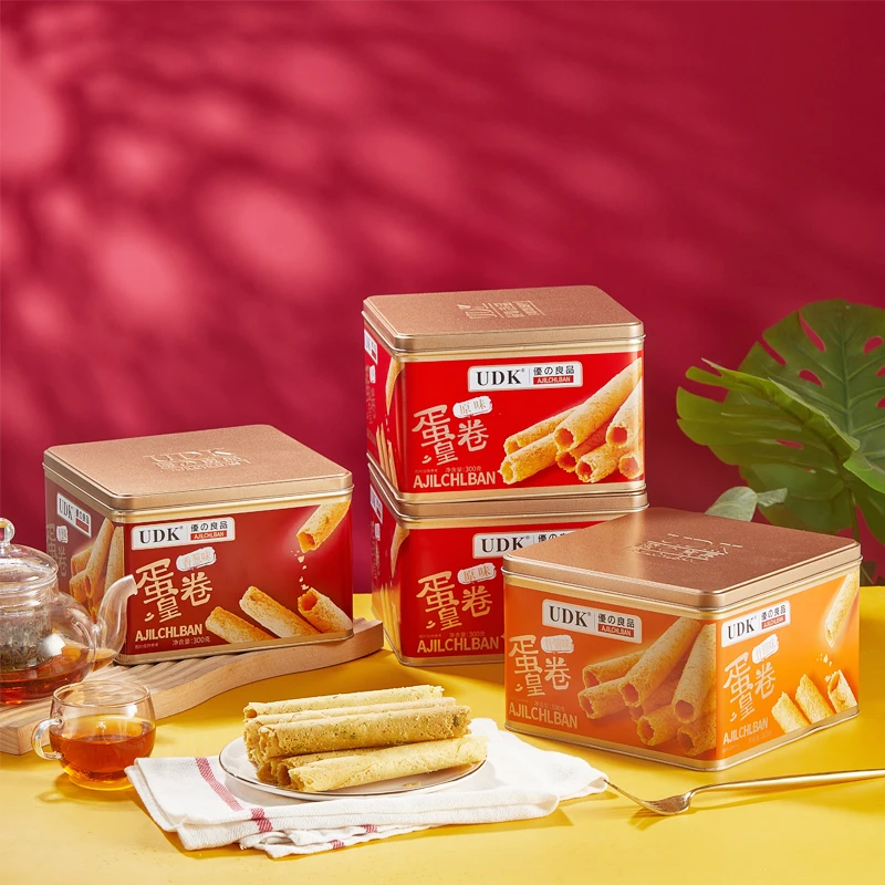 优之良品港式蛋卷皇礼盒广东特产休闲零食糕点年货送礼300g盒装