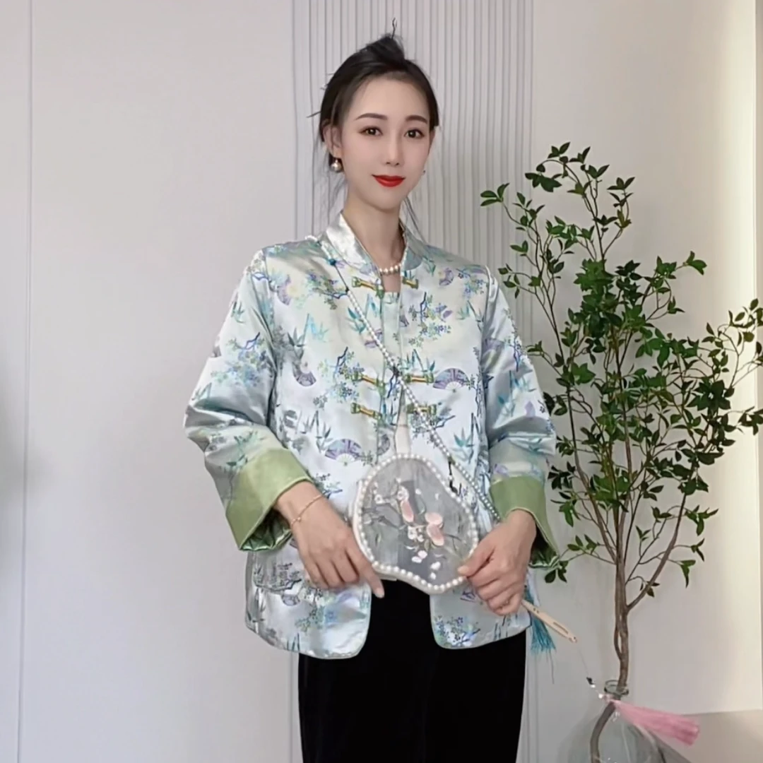 秋冬复古立领中式女装棉衣加厚加棉保暖冬季中国风长袖棉服民族风