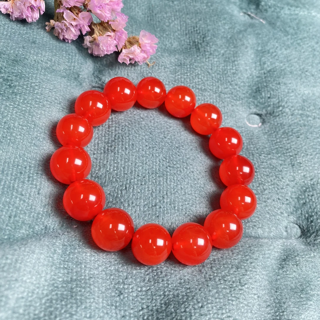 【青芒珠宝XDJL01】严选珍品鸽血红手串卡14带证书礼盒送礼佳品
