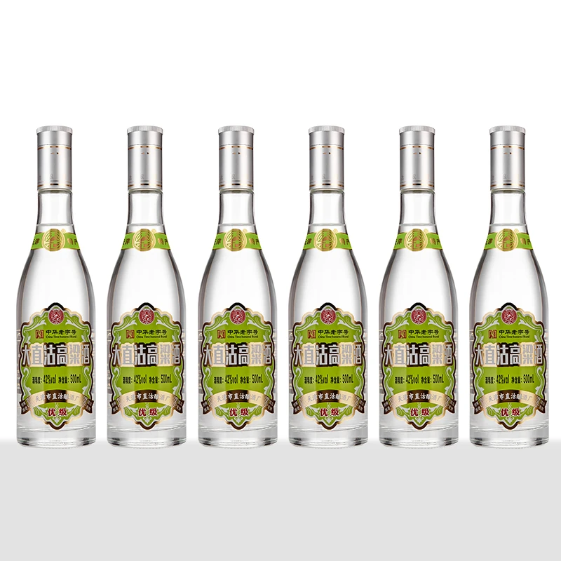 天沽42度52度大直沽高粱酒 清香型 优级纯粮酒 500ml *6瓶42度500