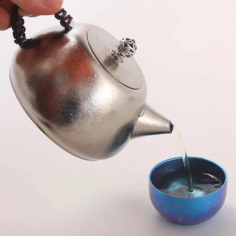 纯钛泡茶壶户外旅行便携茶壶小容量金属冲茶器西施壶功夫茶具
