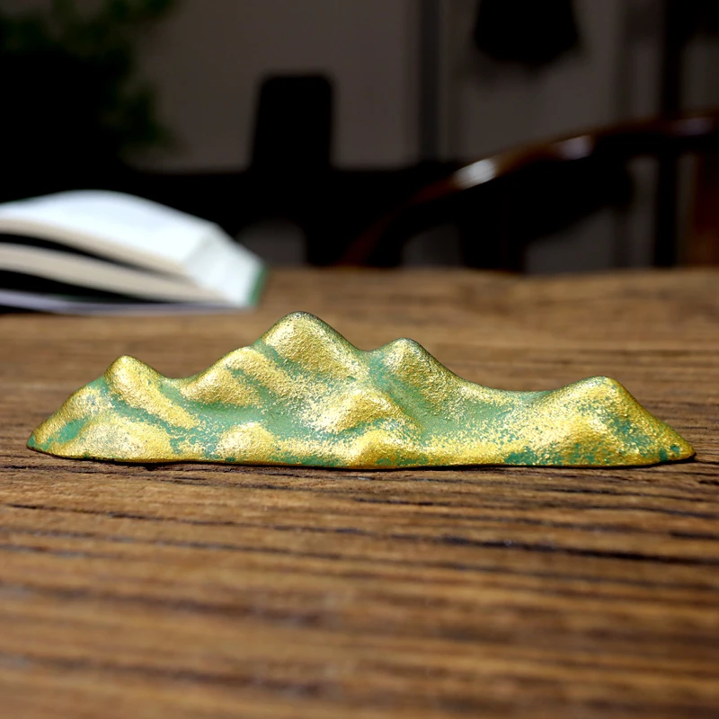 铸铁金山镇纸镇尺搁笔架茶桌装饰茶宠