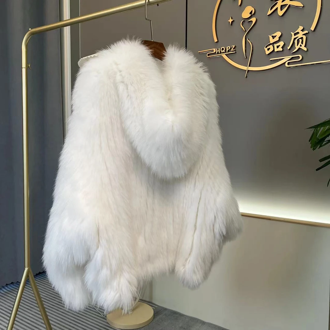 Hao|Ge 豪格严选【落日温柔】狐狸毛编织加厚大熊款中长款外套。。