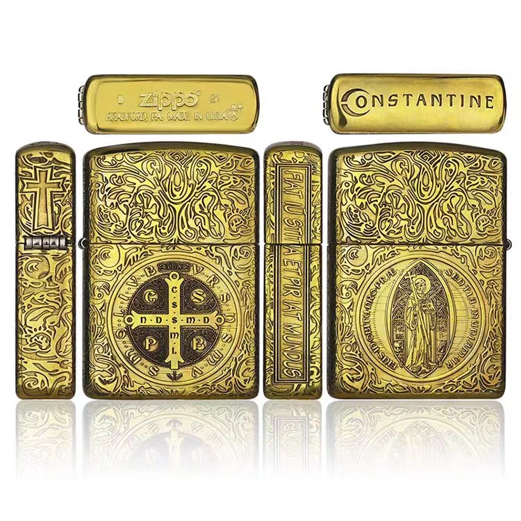 ZIPPO打火机162盔甲黄铜康斯坦丁003294