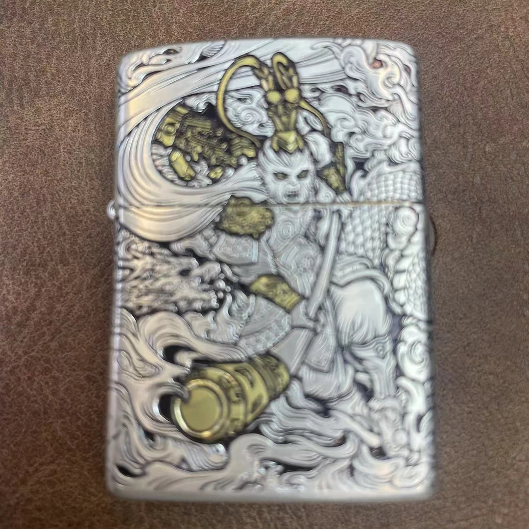 zippo打火机168-DD盔甲银金双色齐天大圣 004310