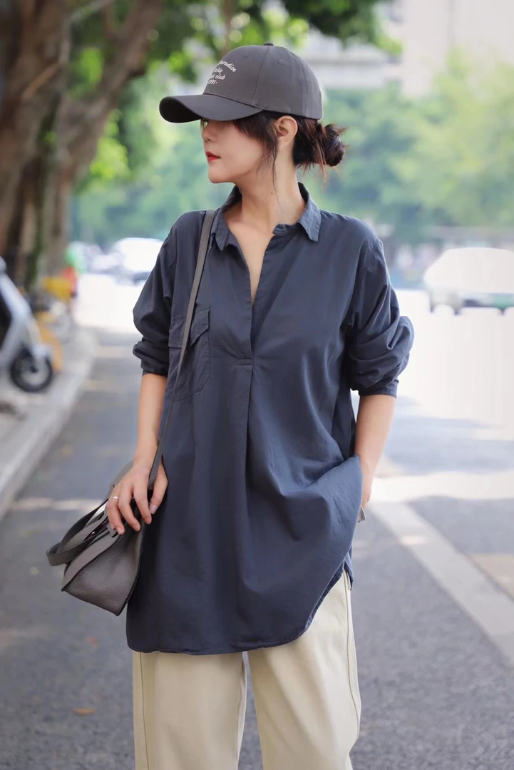 Li Wang/里望2024设计师款 四季适宜 抓皱棉时尚休闲款初秋衬衫