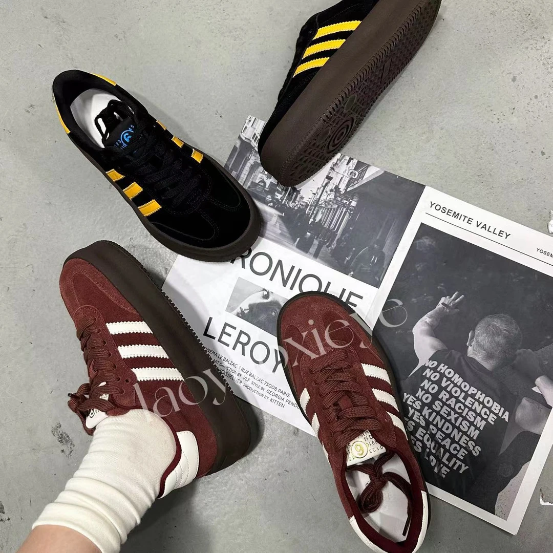 运动鞋尺码韩版复古德训女鞋2024新款百搭时尚厚底真皮休闲鞋8533