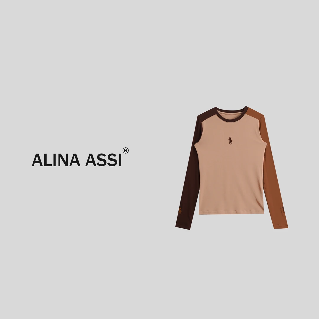 【汶汶】2024新款百搭时尚T恤简约显瘦长袖上衣YML951