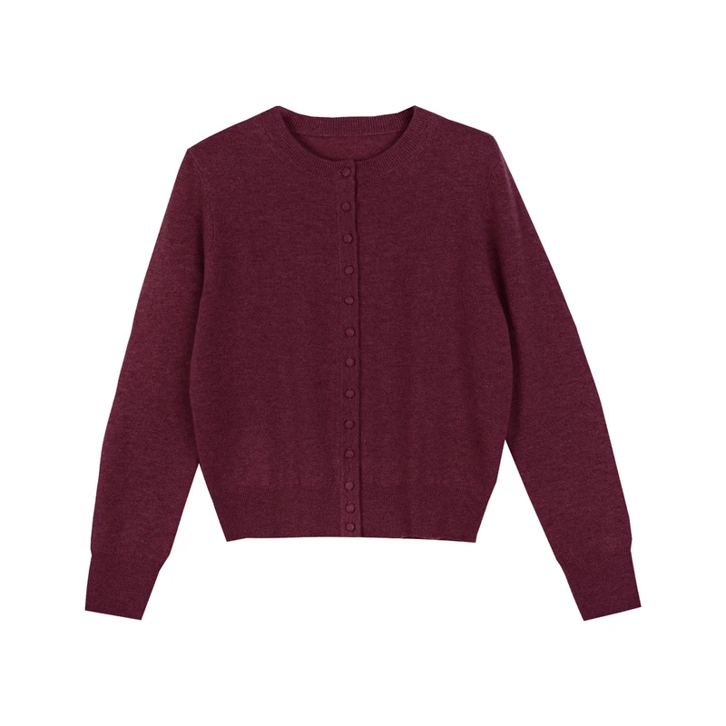 秋冬新款手工包扣软糯亲肤羊绒百搭长袖针织衫上衣XP001-11323