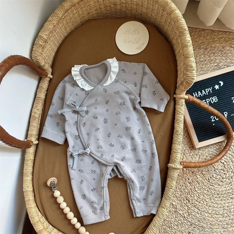 新生儿衣服0-3个月婴儿连体衣春秋款纯棉a类女宝宝韩版长爬满月59