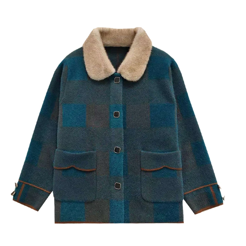 【1003/不起球真毛领】秋冬女装新款2024爆款短外套加厚百搭