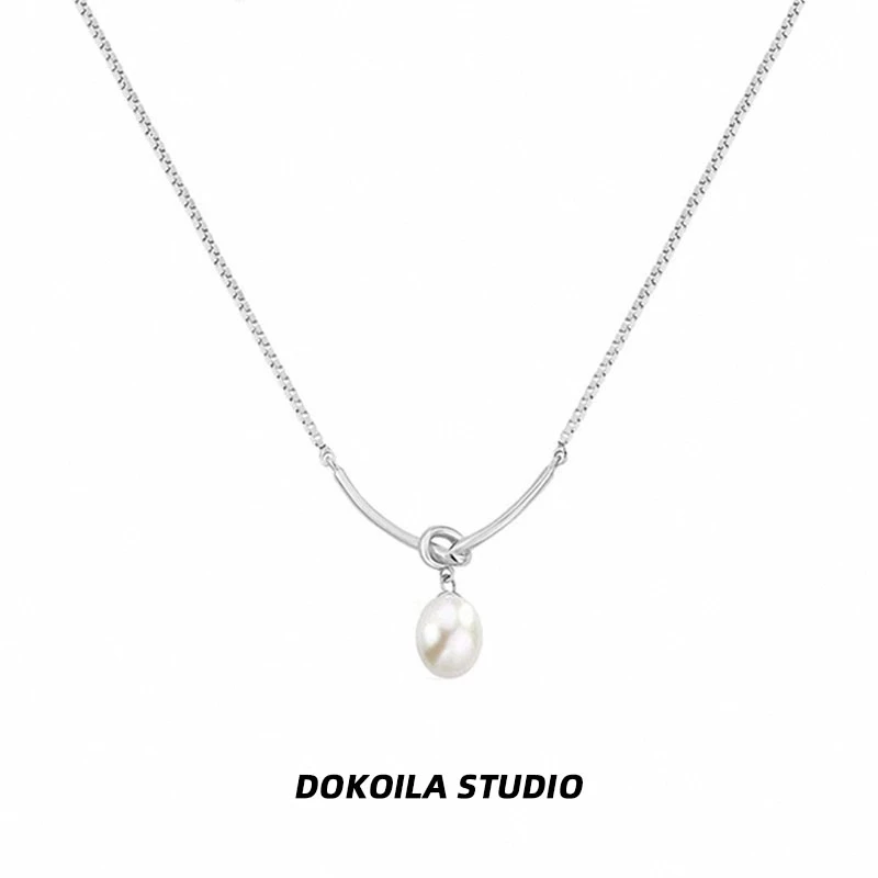 钛钢项链 DOKOILA 新款绳结水滴项链女轻奢小众精致高级感毛衣链