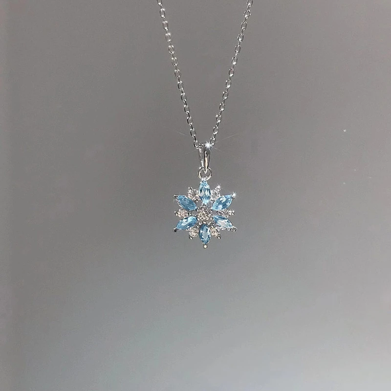 钛钢项链 DOKOILA 雪花项链女气质璀璨锆石小众设计感清新锁骨链