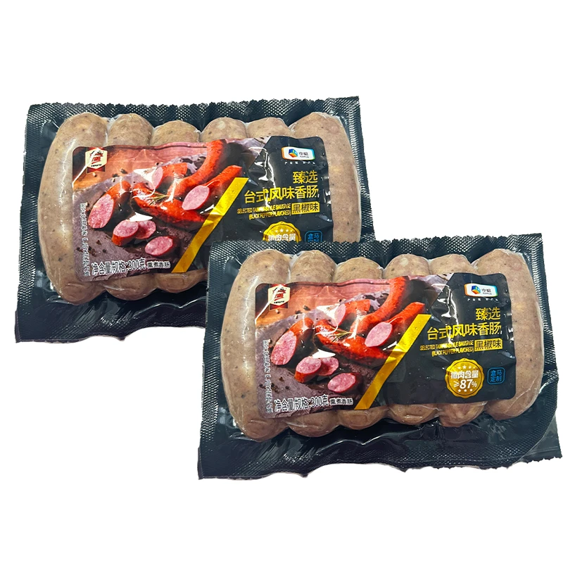 【保质期至2024-09-24】甄选台式风味香肠(黑椒味)300g*2包