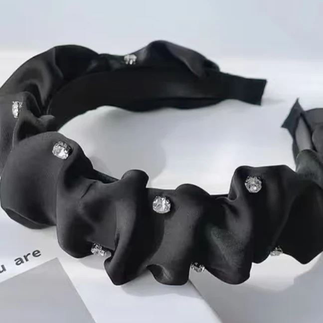 F气质网红时尚百搭黑色复古法式简约优雅宽边韩版发箍