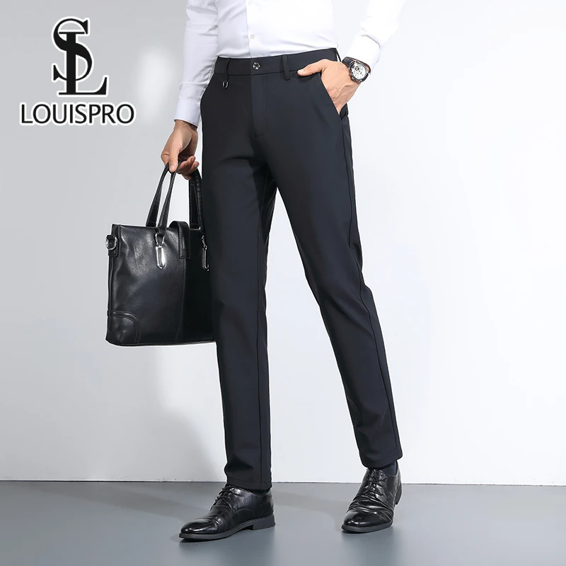 LOUISPRO 轻奢2023春夏男士新款商务高端修身秋季直筒休闲裤