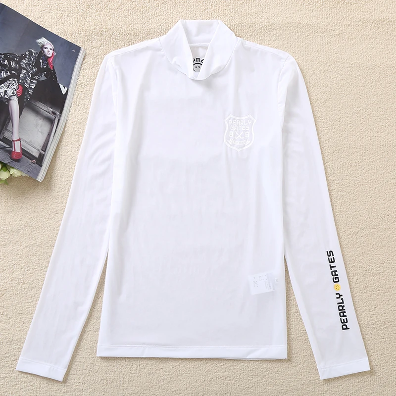 出口韩国高尔夫女装春秋款冰丝防晒打底衣长袖修身弹力T恤速干衣