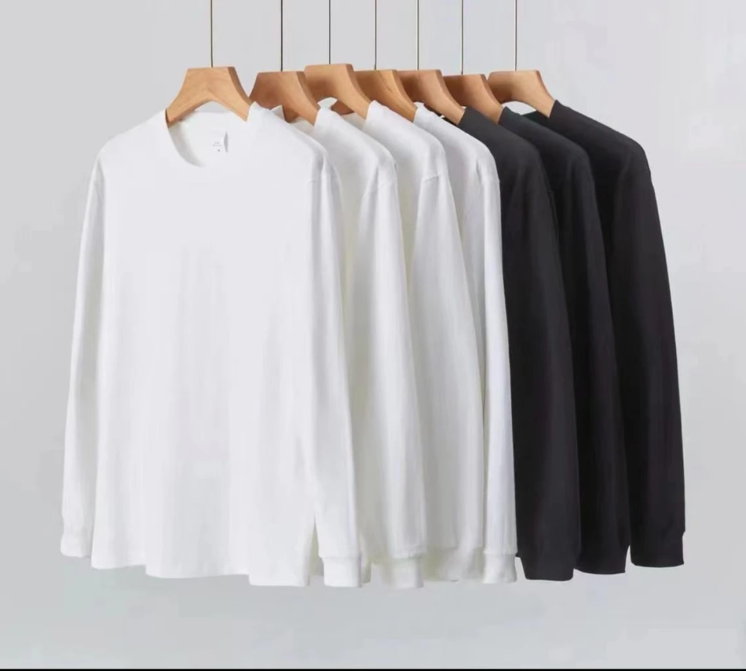 【冬季内搭】螺纹长袖【买一送一】310G重磅疆纯棉长袖T恤男女同款