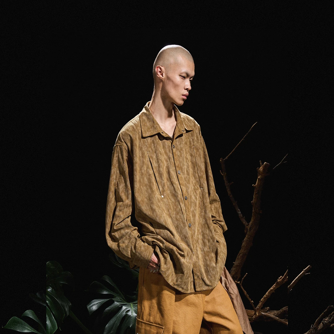 RELABEL 24AW 蛹·静谧 廓形褶皱层叠解构长袖衬衣