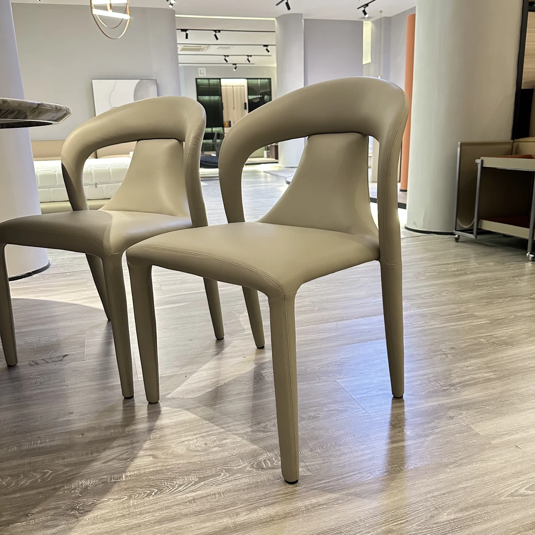 清货客餐厅意式皮艺极简餐椅书椅桌椅轻奢简约休闲椅