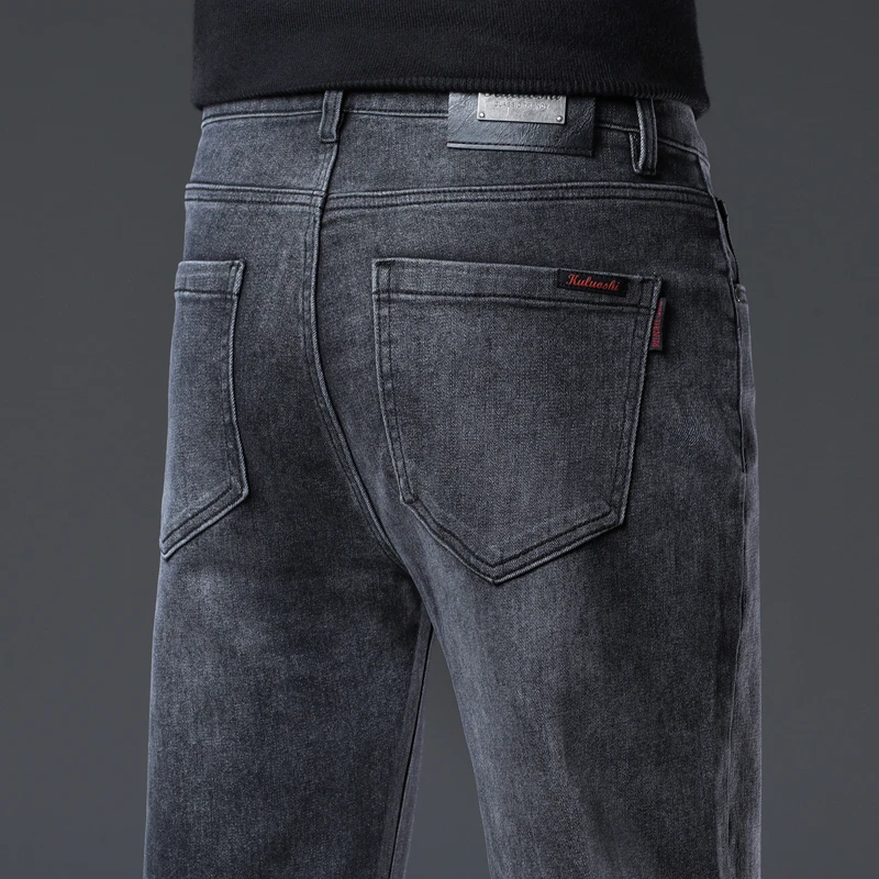 新款男士男款商务牛仔裤长裤高档弹力百搭宽松男士牛仔裤秋冬1048
