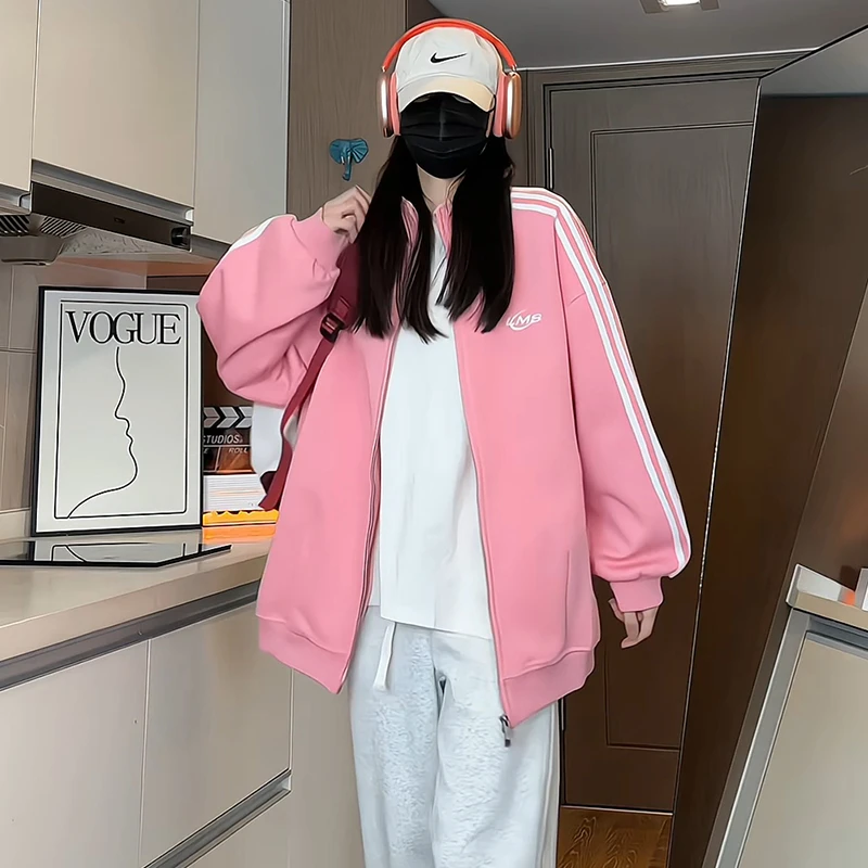 2024秋季新款420克重磅开衫情侣卫衣宽松百搭男女生运动针织外套