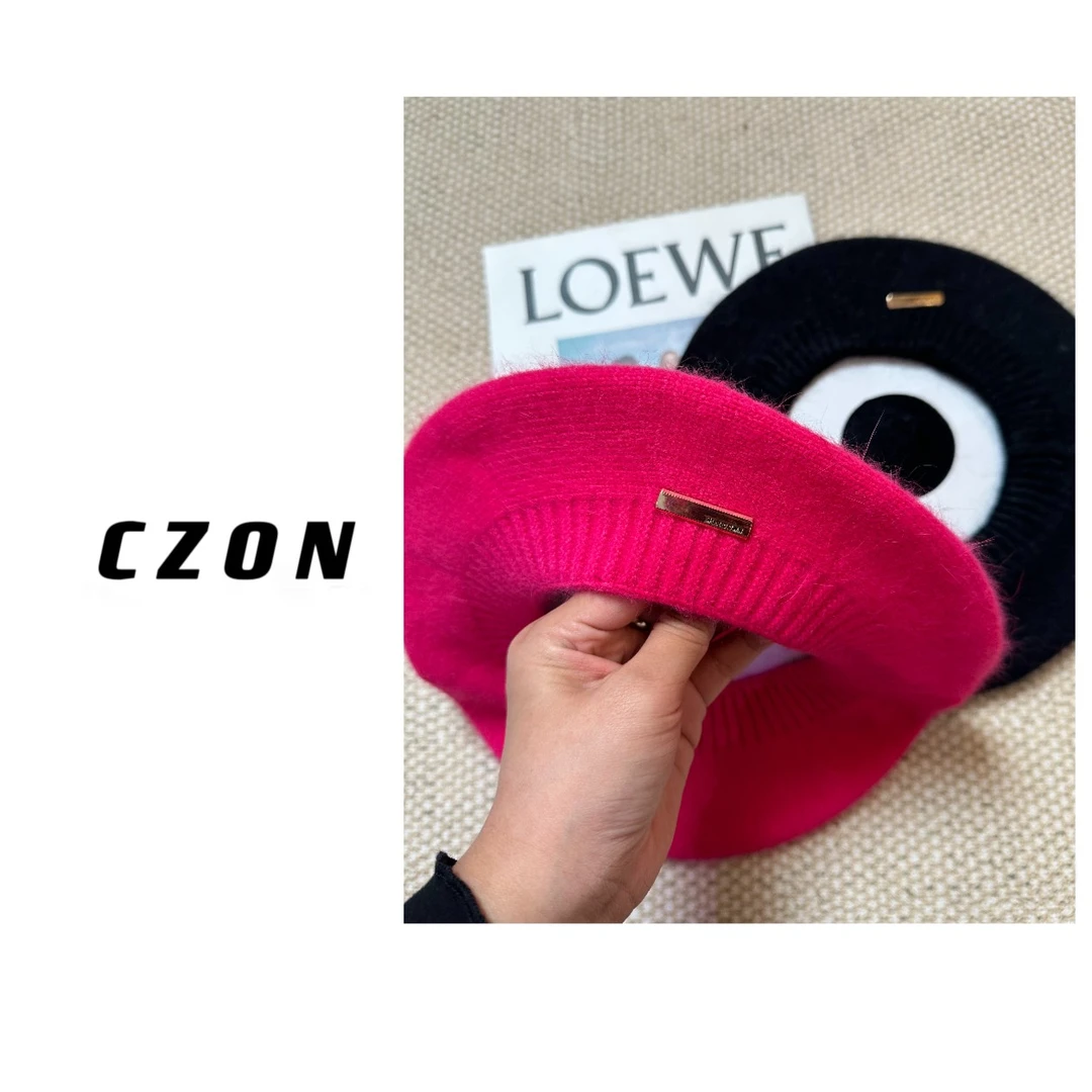 【CZON】秋冬针织双层立体时尚贝雷帽