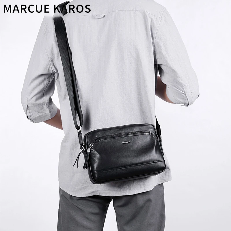 MARCUEKAROS男士挎包新款2024爆款单肩包男款斜挎包真皮商务休闲