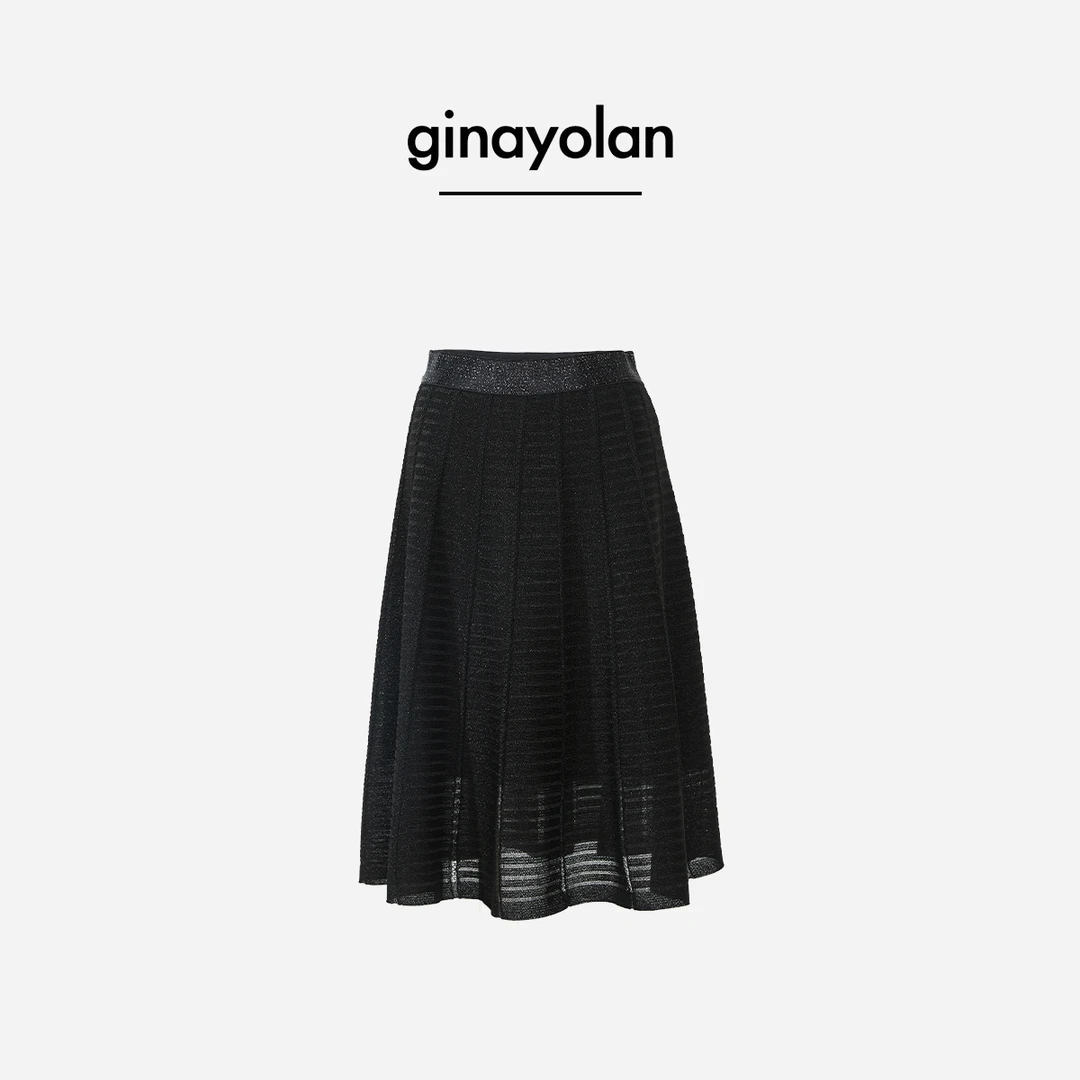 GINAYOLAN/瑾颜【本命裙】意大利进口水晶纱显瘦A字裙GY4258