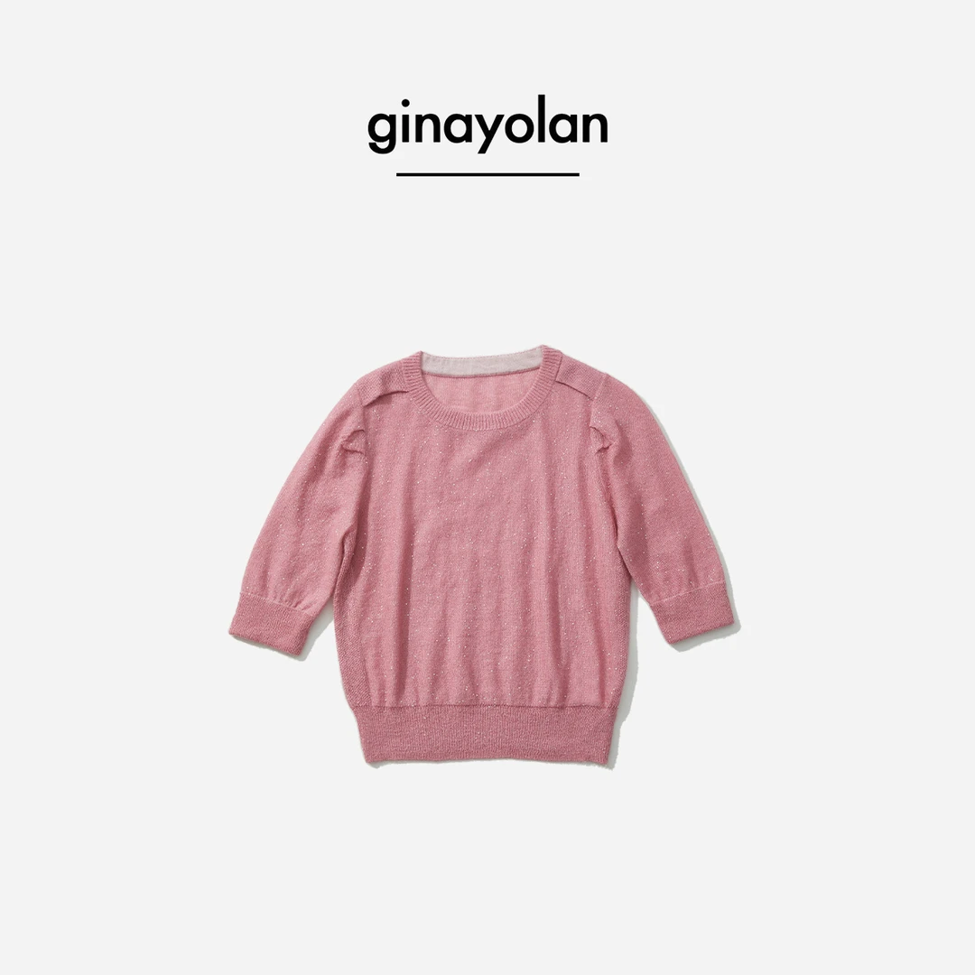 GINAYOLAN/瑾颜【奢系列】马海毛桑蚕丝细闪珠片毛针织衫GY4225
