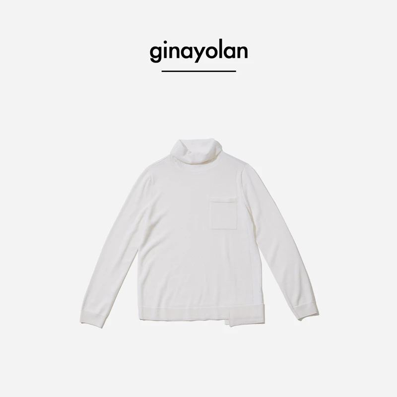 GINAYOLAN/瑾颜【线下爆款】意大利进口面料针织羊毛高领显瘦打底