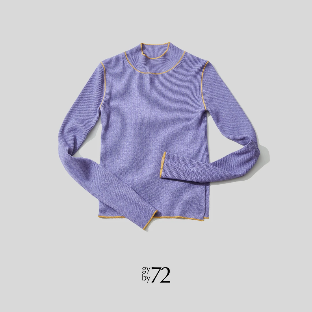 gy by 72/原创设计意大利进口面料气质秋冬羊毛圆领针织打底