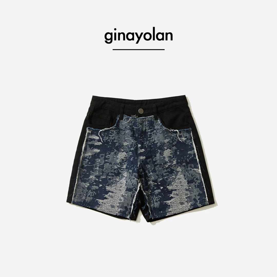 GINAYOLAN/瑾颜【摩洛哥】原创设计天花板牛仔面料复古牛仔中裤