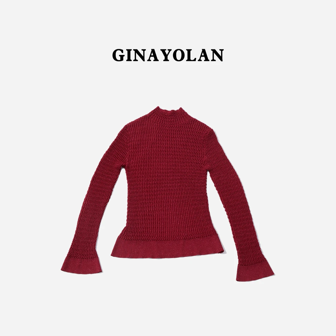 GINAYOLAN/瑾颜【流星雨】原创轻奢意大利奢华面料秋冬必备显瘦打底