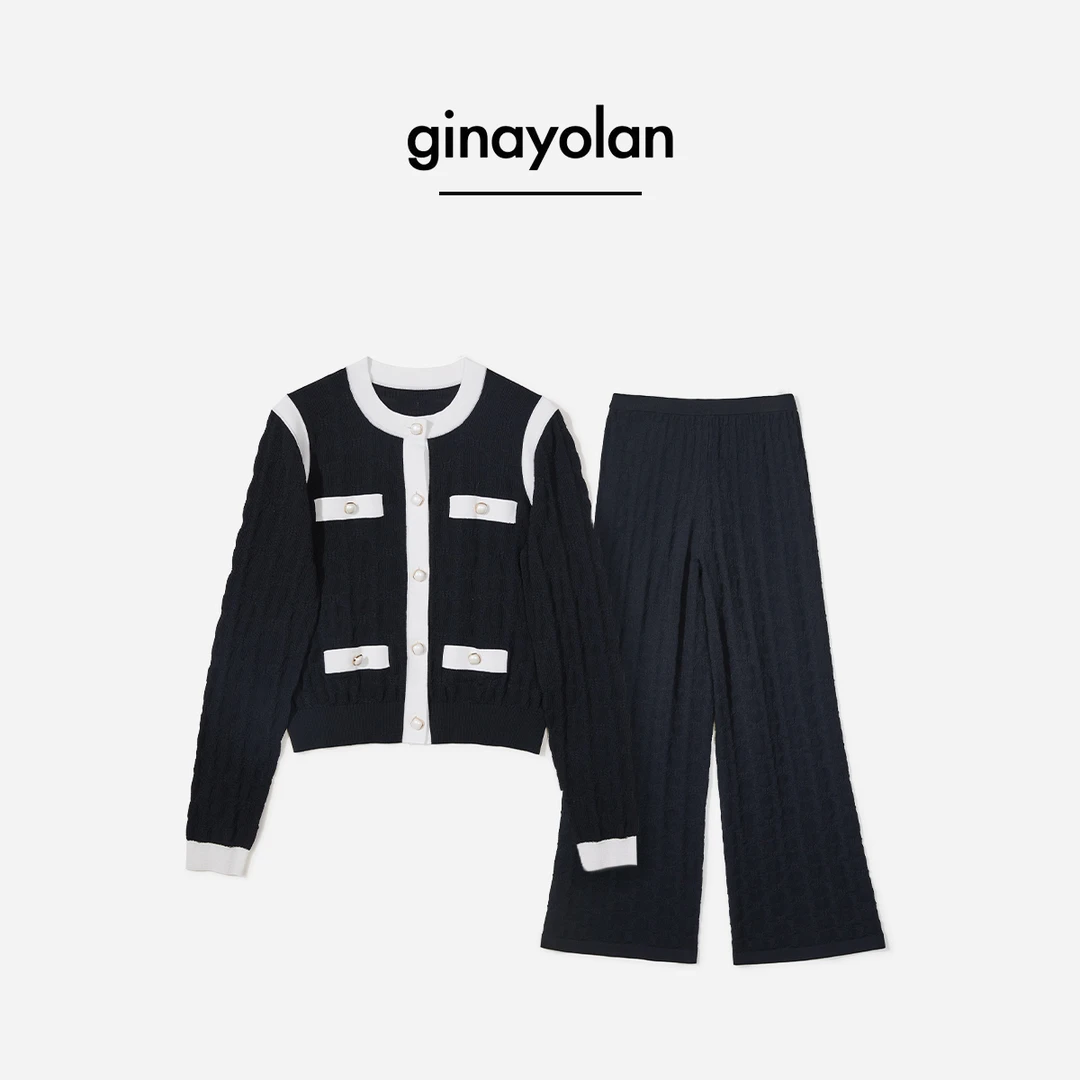 GINAYOLAN/ 瑾颜【新品系列】原创设计黑白百搭时尚休闲套装