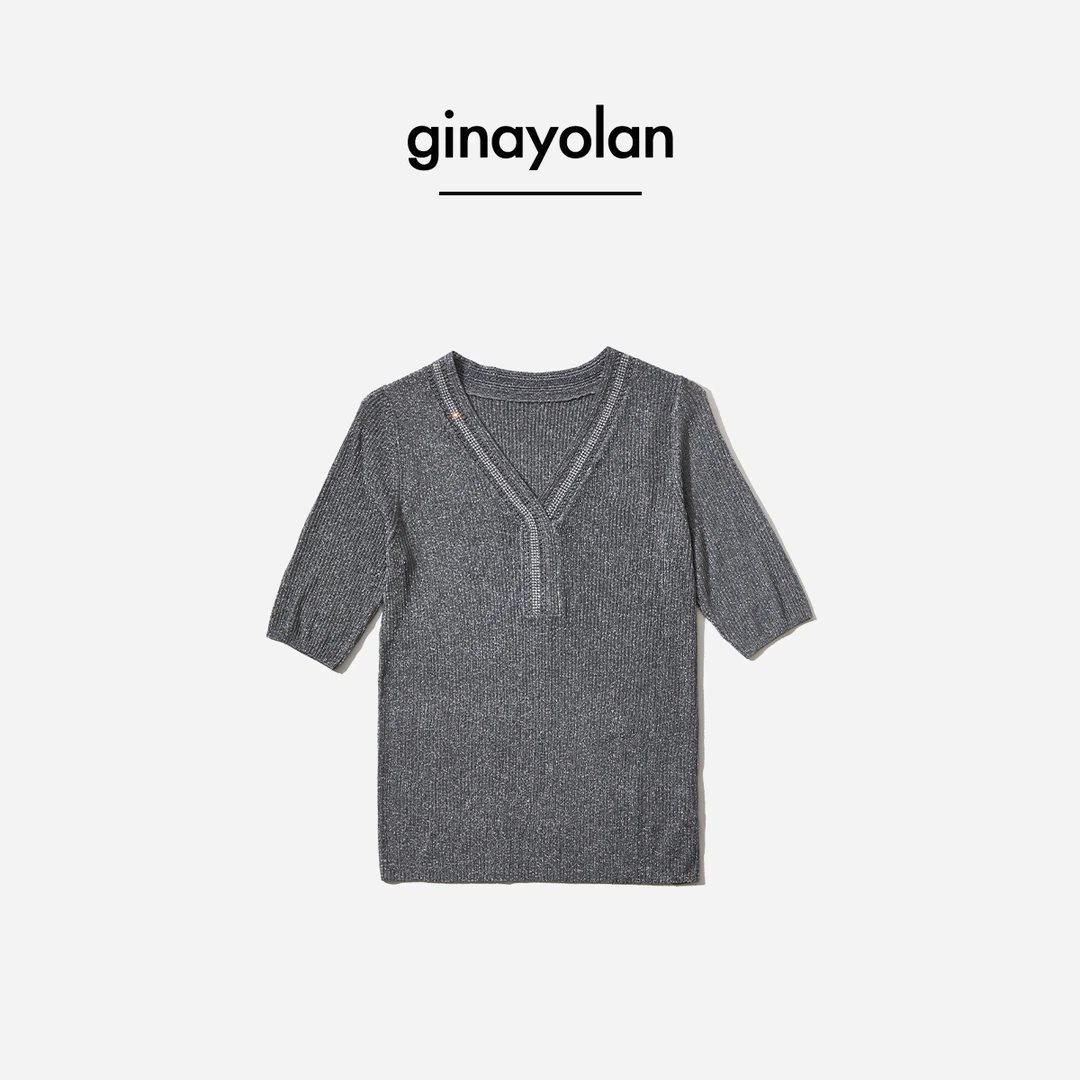 GINAYOLAN/瑾颜【意大利进口水晶纱线】亮闪烫钻针织套头