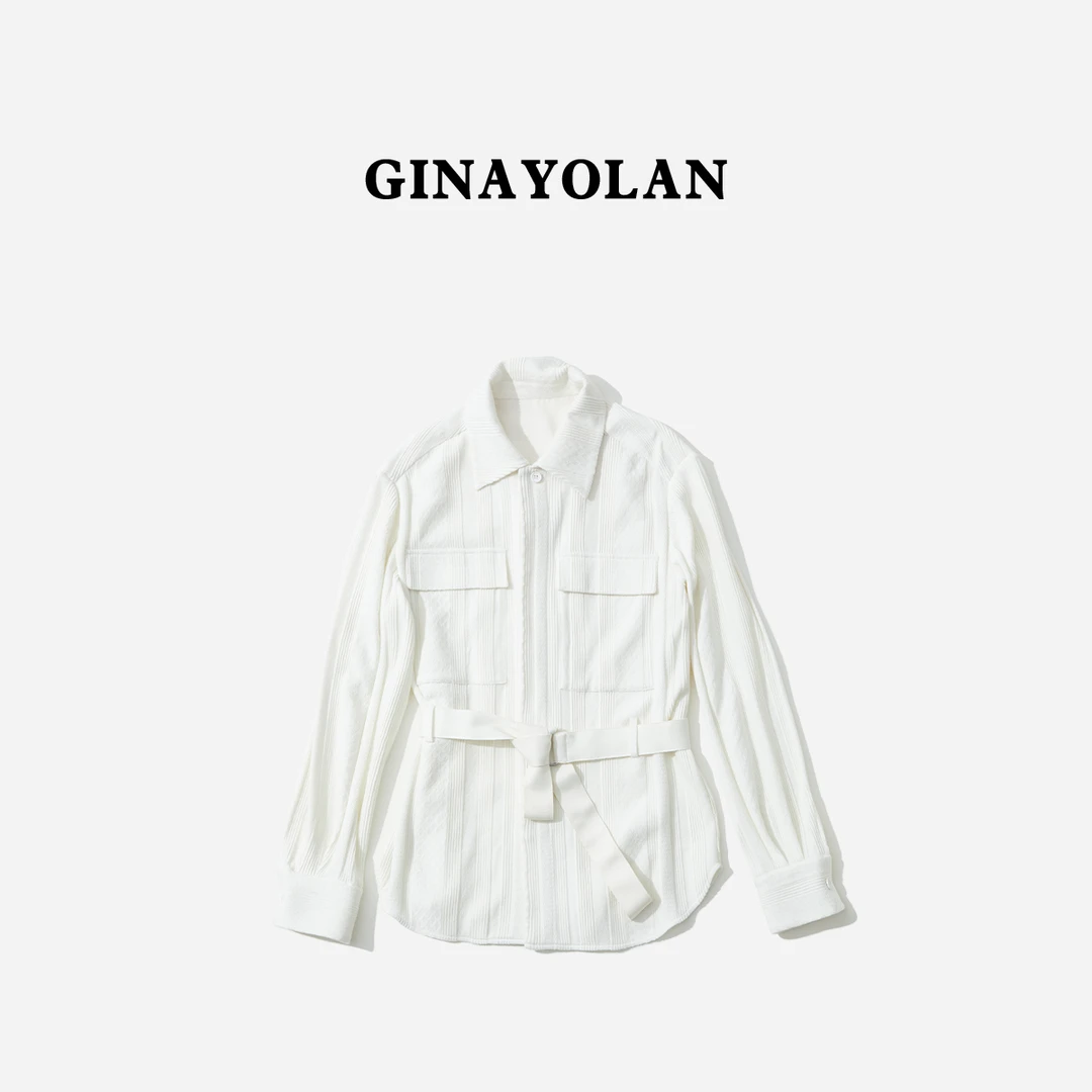 GINAYOLAN/瑾颜【云端系列】意大利进口面料收腰显瘦衬衫外套