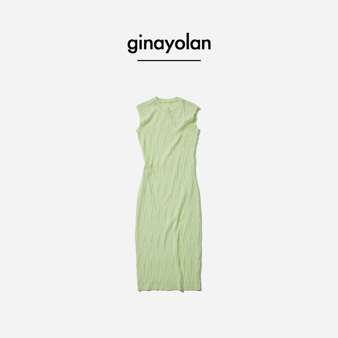 GINAYOLAN/瑾颜【设计师系列】意大利进口面料时尚干爽显瘦连衣裙