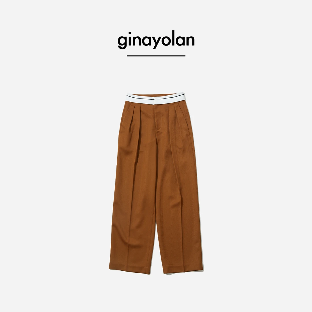 GINAYOLAN/瑾颜【设计师系列】意大利进口奢华面料时尚女士西装裤