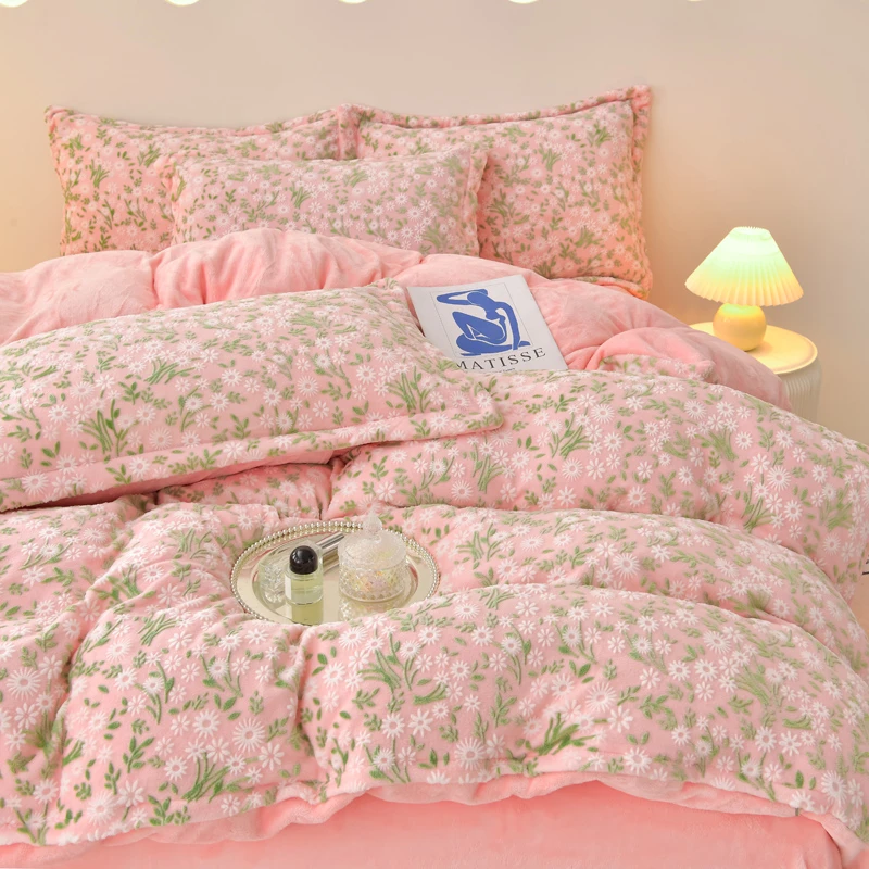 【6D立体雕花牛奶绒】2024新款牛奶绒四件套宿舍加密保暖四件套柔软