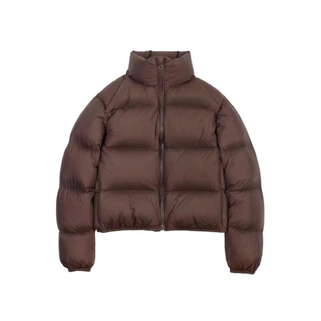 欧美肯豆风羽绒服女短款立领羽绒服ins2024秋时尚洋气加厚羽绒服