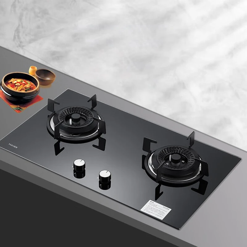 玉立（YULI） 钢化玻璃燃气灶煤气灶节能环保灶家用JZY/T-B201G 黑