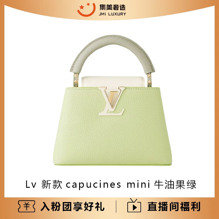 全新未使用 LouisVuitton/路易威登 capucines mini绿色包/JM6483