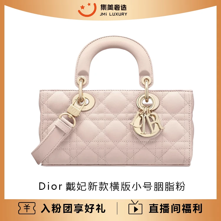 全新未使用 DIOR/迪奥 Dior新款戴妃横版小号胭脂粉时尚包/JM8841