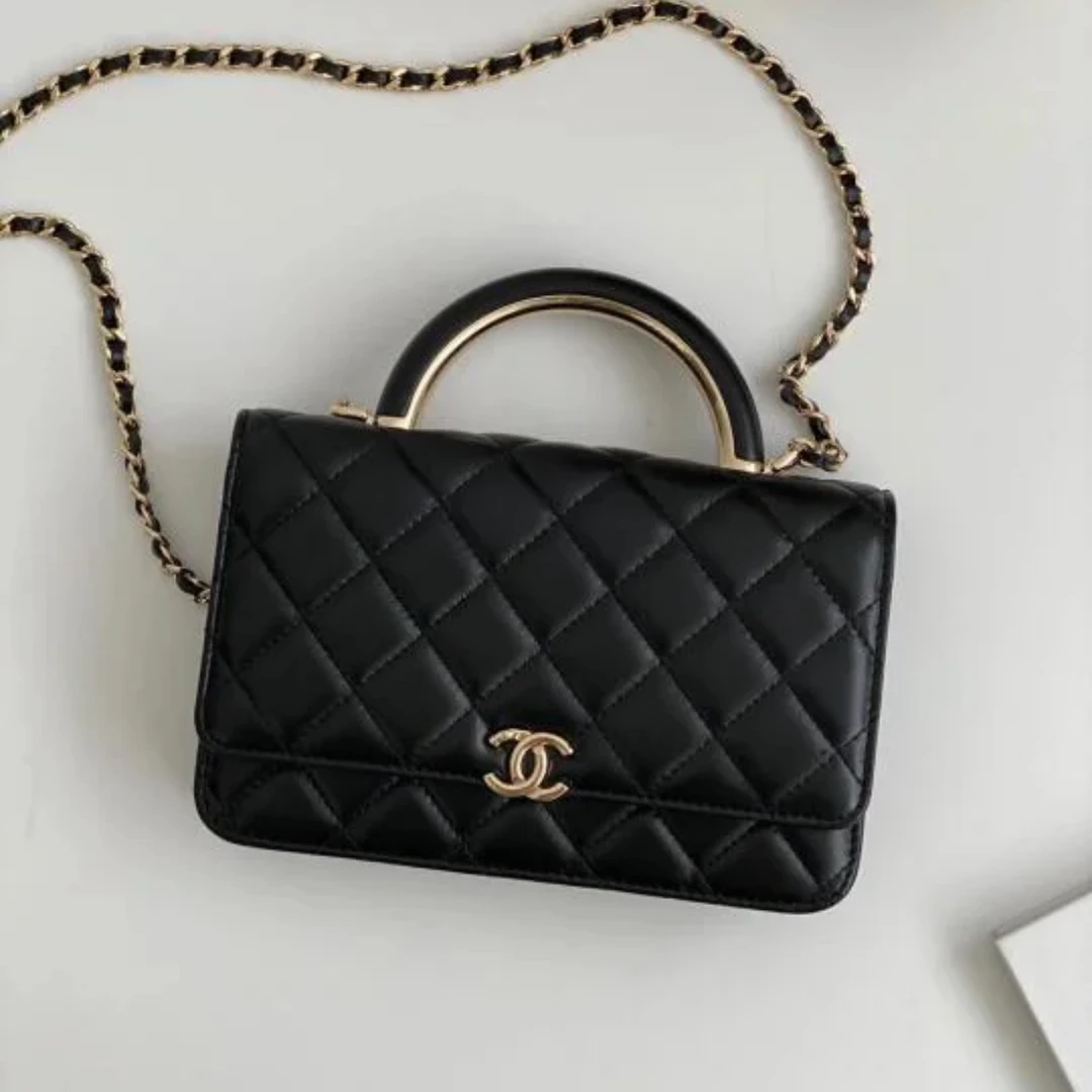 99新 Chanel/香奈儿 Chanel发财woc金属手柄斜挎包/闲置/安琪12