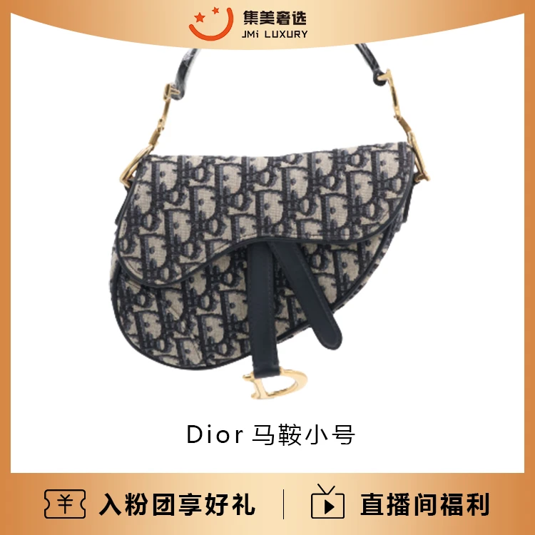 95新 DIOR/迪奥 DIOR马鞍包小号带肩带经典时尚包/97新/AB1517