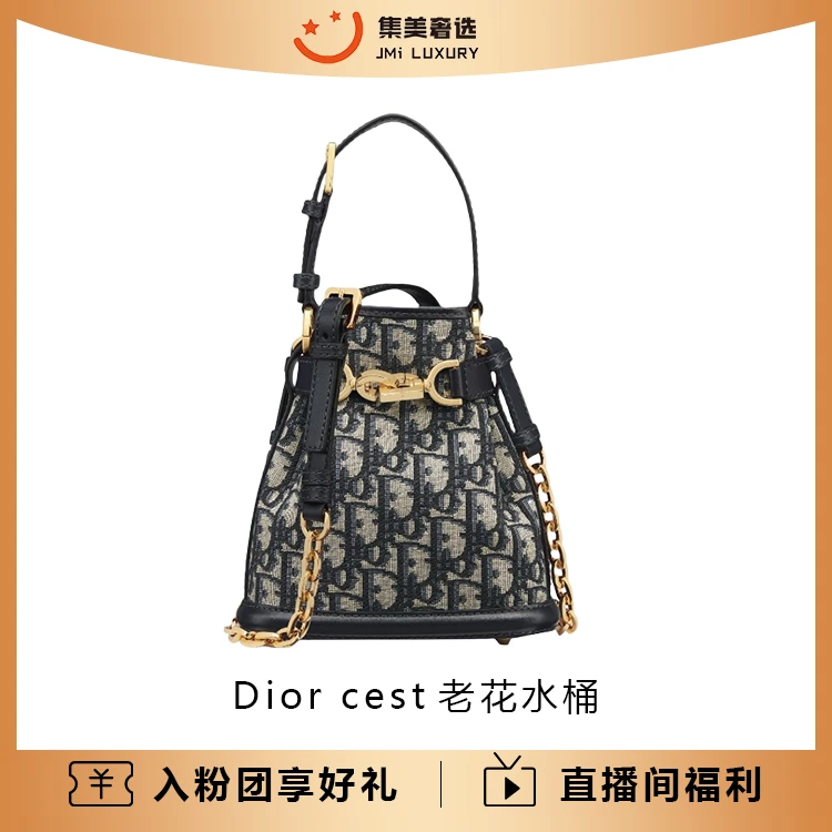 99新 DIOR/迪奥 Dior cest老花水桶时尚百搭包/公价24500/AM2278