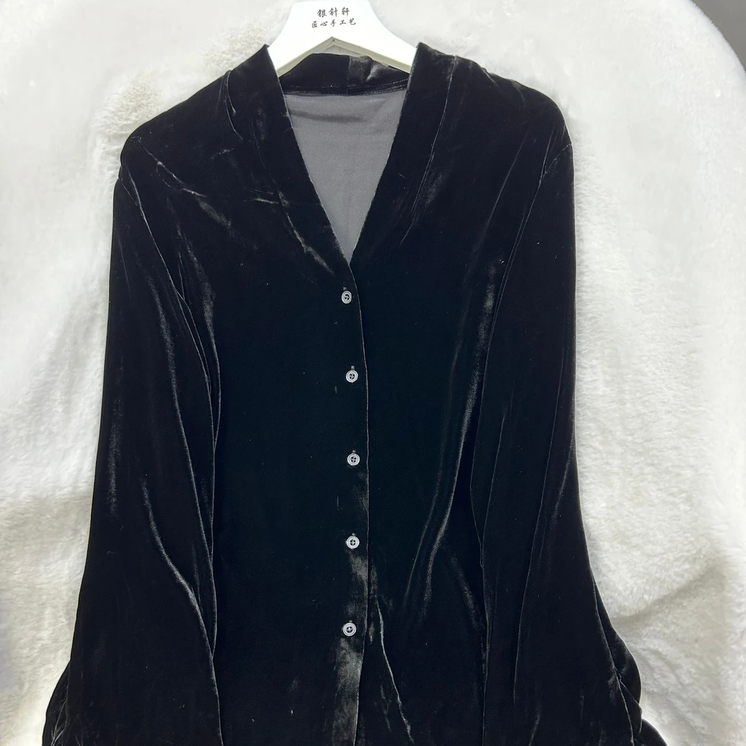 （已开价）真丝丝绒新中式上衣