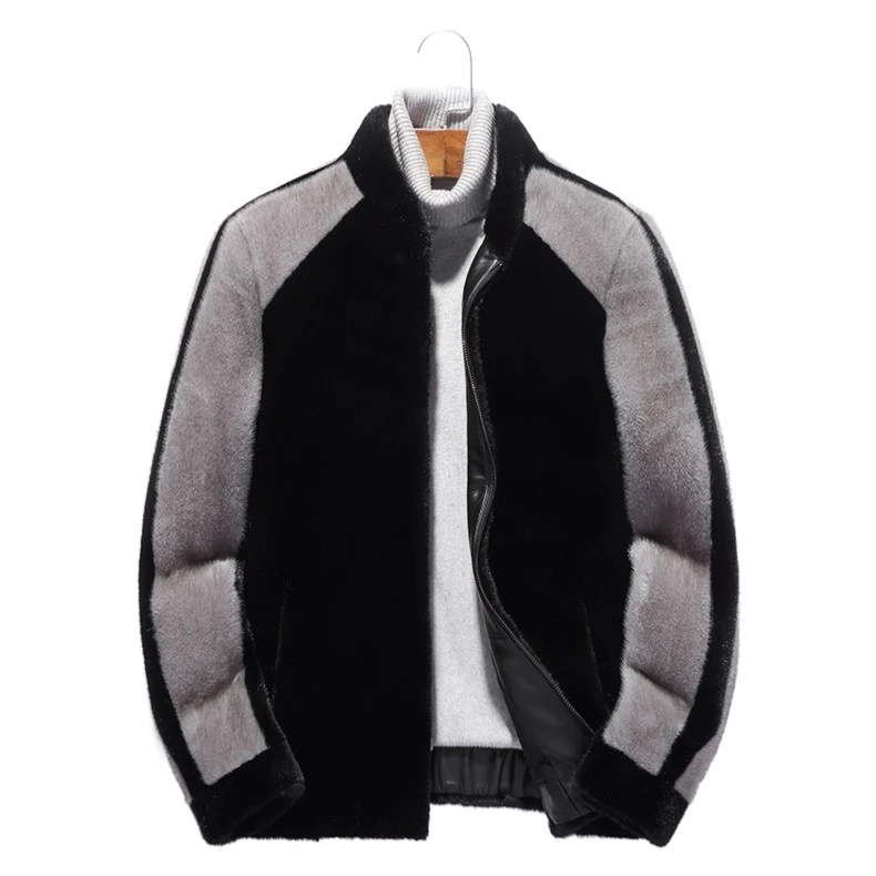 【2210】双色袖棒球领海宁新款男装外套拼接夹克休闲时尚男士外套