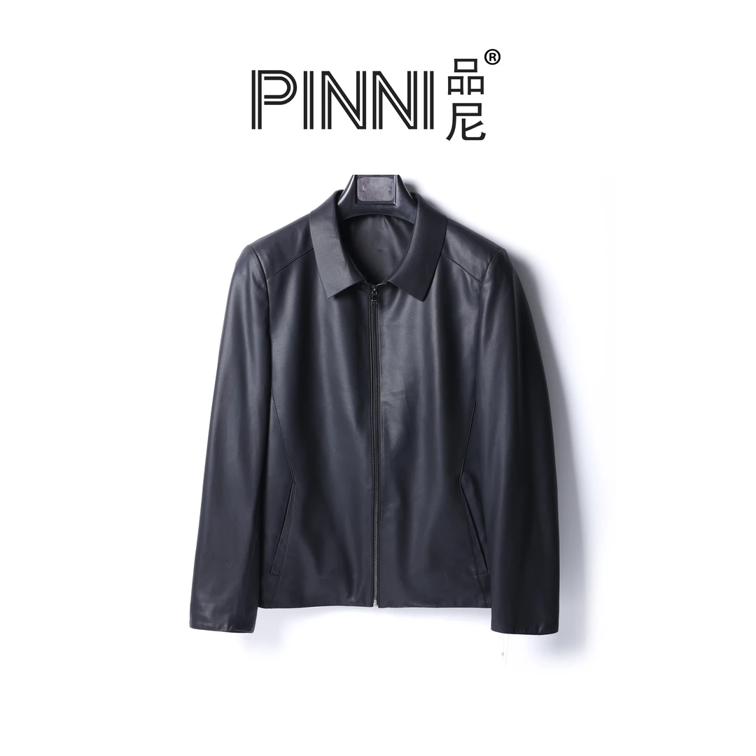 【7701】 海宁真皮皮衣男 羊皮翻领外套 男士休闲商务单皮夹克